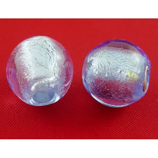 Handmade Silver Foil Glass Beads