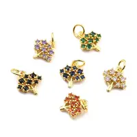 Brass Micro Pave Cubic Zirconia Charms