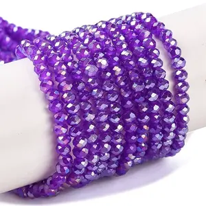 Baking Electroplate Glass Beads Strands