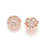 Brass Micro Pave Cubic Zirconia Bead Caps