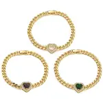 Brass Micro Pave Cubic Zirconia Link & Charm Bracelets