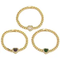 Brass Micro Pave Cubic Zirconia Link & Charm Bracelets