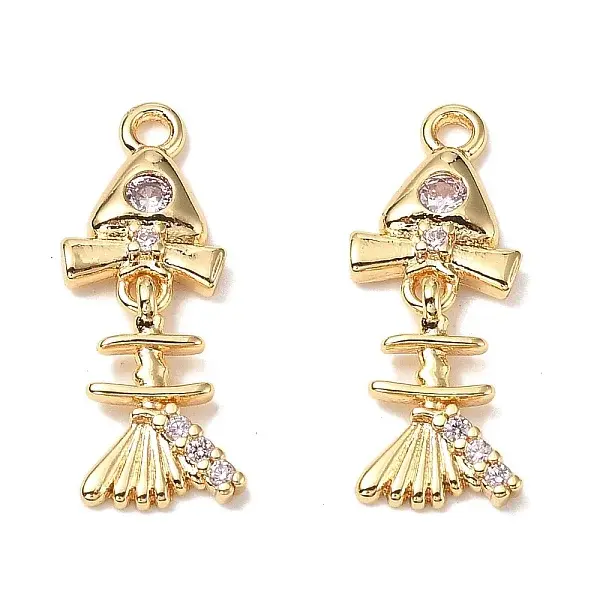 Brass Micro Pave Cubic Zirconia Pendants