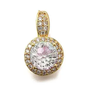 Brass Micro Pave Cubic Zirconia Pendants