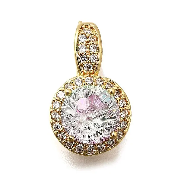 Brass Micro Pave Cubic Zirconia Pendants