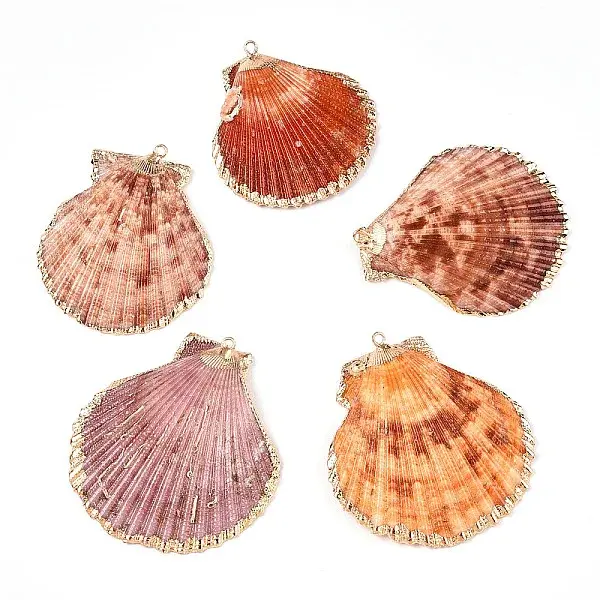 Electroplate Multicolor Sea Shell Pendants