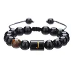 Adjustable Natural Tiger Eye and Glass Beaded Braided Bead Bracelets for Men Women