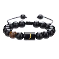 Adjustable Natural Tiger Eye and Glass Beaded Braided Bead Bracelets for Men Women