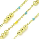 Brass Enamel Round Beaded Link Chain