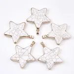 Electroplate Synthetic Turquoise Pendants