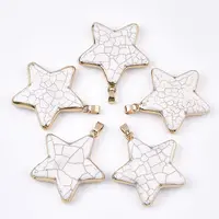 Electroplate Synthetic Turquoise Pendants