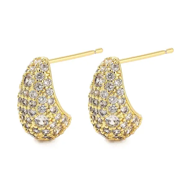 Rack Plating Teardrop Brass Stud Earrings