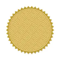 Plastic Self Adhesive Gold Foil Embossed Stickers