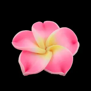 Handmade Polymer Clay 3D Flower Plumeria Beads