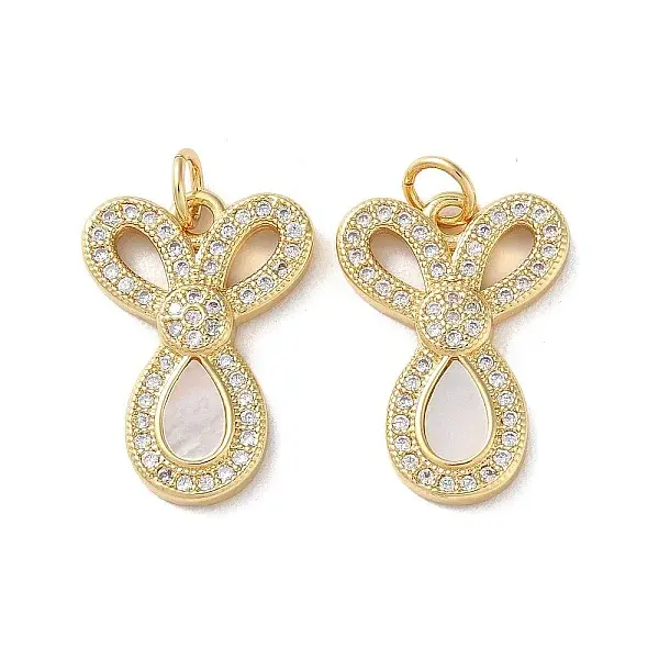 Brass Micro Pave Cubic Zirconia Pendants
