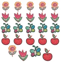 24Pcs 4 Style Transparent Acrylic Pendants