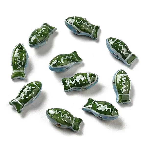 Handmade Printed Porcelain Beads
