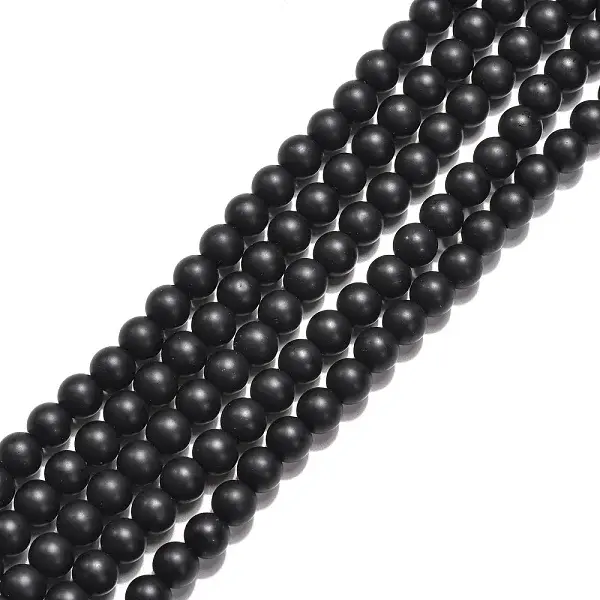Synthetic Black Stone Beads Strands