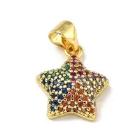 Brass Micro Pave Cubic Zirconia Pendants