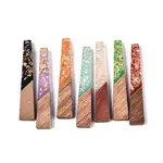 Opaque Resin and Walnut Wood Pendants