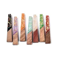 Opaque Resin and Walnut Wood Pendants