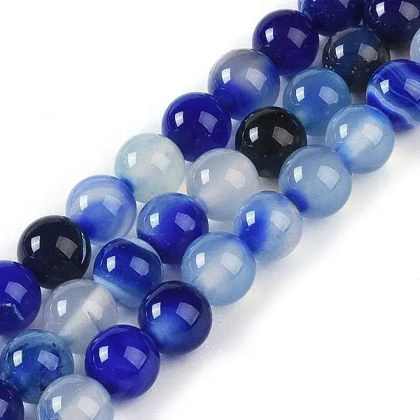 Natural Striped Agate/Banded Agate Beads Strands