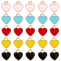 100Pcs 5 Colors Alloy Enamel Charms