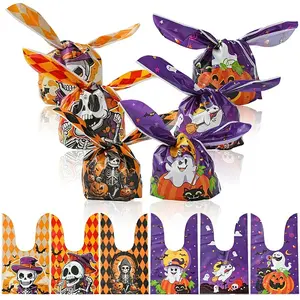 60Pcs 2 Styles Rabbit Shaped Halloween Candy Plastic Bags