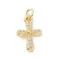 Brass Micro Pave Cubic Zirconia Charms
