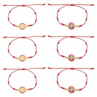 6Pcs Saint Benedict Medal Alloy Link Bracelets Set