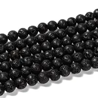 Natural Lava Rock Round Bead Strands
