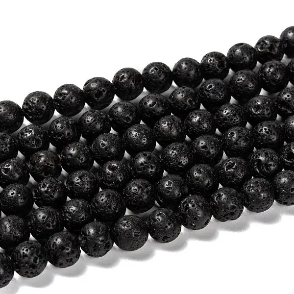 Natural Lava Rock Round Bead Strands