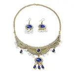 ABS Plastic Pearl & Rhinestone Oval Jewelry Set