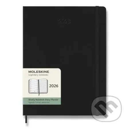 Moleskine – 12-mesačný týždenný plánovací zápisník (diár) 2026 - čierny