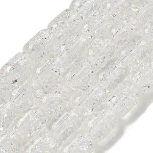 Transparent Crackle Glass Beads Strands