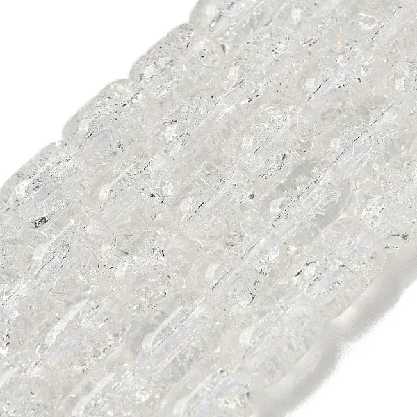Transparent Crackle Glass Beads Strands