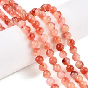 Dyed Natural White Jade Beads Strands
