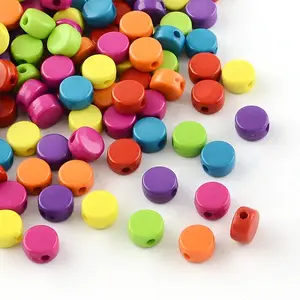 Flat Round Opaque Acrylic Beads