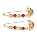 Real 18K Gold Plated Brass with Rhinestone Brooches