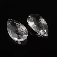 Faceted Teardrop Transparent Glass Pendants