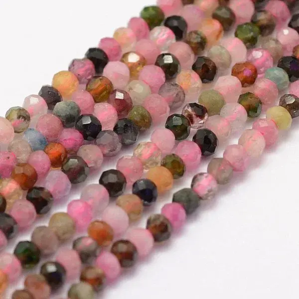 Natural Multicolor Tourmaline Beads Strands