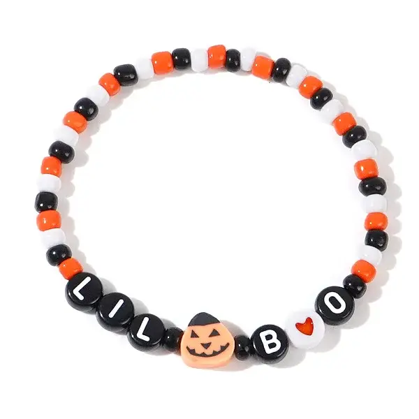 Halloween Acrylic Beads Stretch Bracelets for Women Men