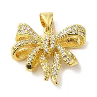 Brass Micro Pave Clear Cubic Zirconia Pendants