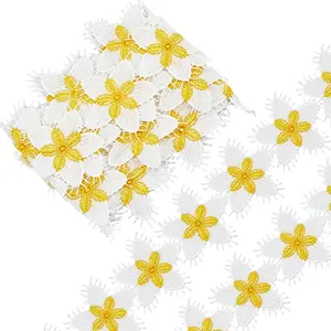 Flower Polyester Eyelash Lace Trim Ribbon