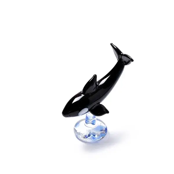 Ocean Theme Miniature Glass Whale Shape Figurine Ornaments