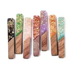 Opaque Resin and Walnut Wood Pendants