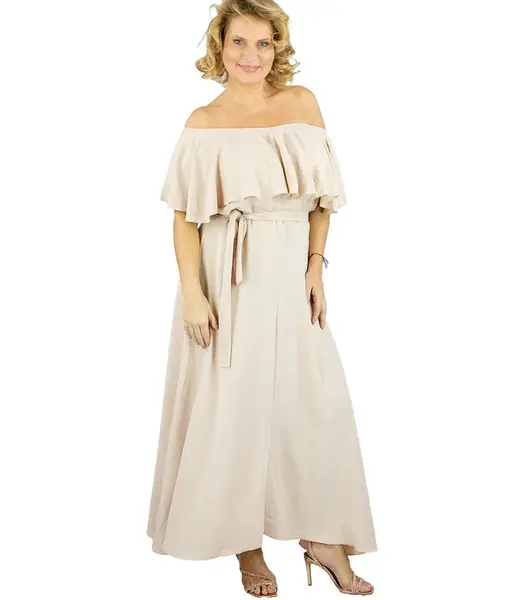 Pri Airy maxi dress with ruffles and waist tie STELLA