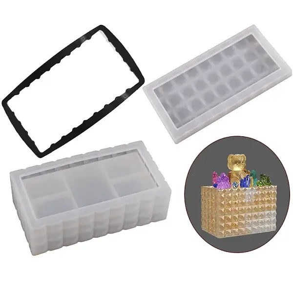 DIY Silicone Stackable Faceted Storage Box Molds