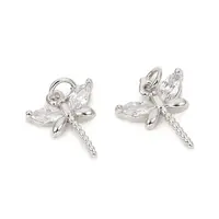Brass Micro Pave Cubic Zirconia Charms