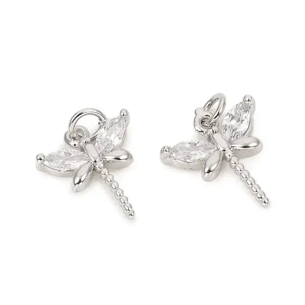 Brass Micro Pave Cubic Zirconia Charms